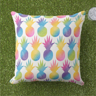 Fette Regenbogen-Ananas-Muster Tropisch Kissen