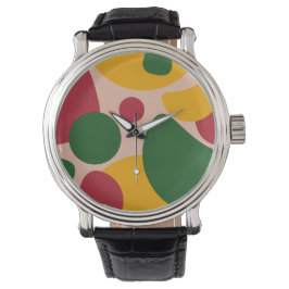 Fette Retro-Abstrakt-Formen-Muster  Armbanduhr