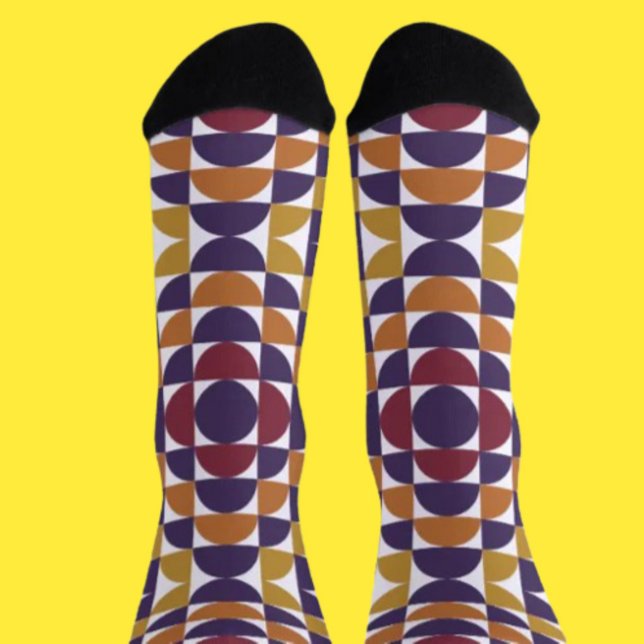 Fette Retro Circles Crew Socken | Farbige Geometri (Von Creator hochgeladen)