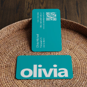 Fette Retro-Farben und großer Markenname Visitenkarte