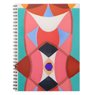 Fette Retro-Geometrie-Kaleidoskop-Kunst Notizblock