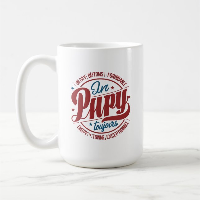 Fette Retro-Papy-Kreis-Typografie Kaffeetasse (Links)