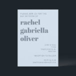 Fette Retro-Weiche Blaue Einfache Süße Bat Mitzvah Einladung<br><div class="desc">Diese persönliche Bat Mitzvah-Einladung bietet einen weichen eisblauen Hintergrund mit moderner Typografie und einem sauberen, strukturierten Layout für die Veranstaltungsdetails. Sie ist für zeitgenössische Feiern konzipiert und eignet sich für Zeremonien und Empfänge jeder Größe. Die kühle staubige blaue Farbe passt leicht zu passendem Schreibwaren und Dekorationsstücken. Eine einfache, polierte Möglichkeit,...</div>