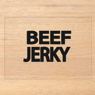 Fette Rindfleisch-Trockenfleisch-Typografie  Acryleinladungen