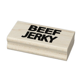 Fette Rindfleisch-Trockenfleisch-Typografie  Gummistempel