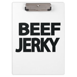 Fette Rindfleisch-Trockenfleisch-Typografie  Klemmbrett