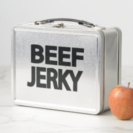 Fette Rindfleisch-Trockenfleisch-Typografie  Metall Brotdose