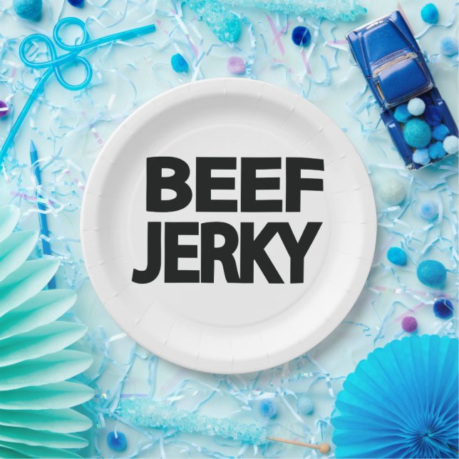 Fette Rindfleisch-Trockenfleisch-Typografie  Pappteller (Party)