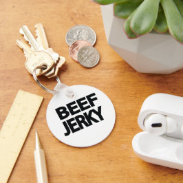 Fette Rindfleisch-Trockenfleisch-Typografie  Schlüsselanhänger