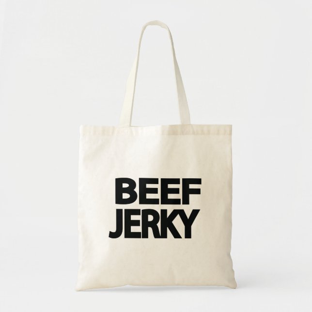 Fette Rindfleisch-Trockenfleisch-Typografie  Tragetasche (Vorne)