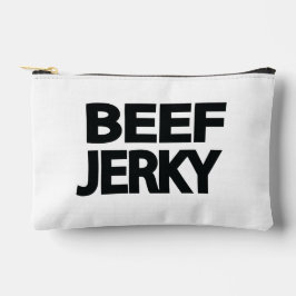 Fette Rindfleisch-Trockenfleisch-Typografie  Zubehörtasche