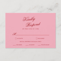 Fette rosa rote minimalistische Schrift Hochzeits-