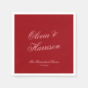Fette Rosa Rote Minimalistische Schrift Hochzeitss Serviette
