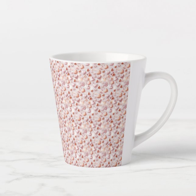 Fette Rose Gold Herzen Kleine Keramik-Latte-Mug Milchtasse (Rechts)