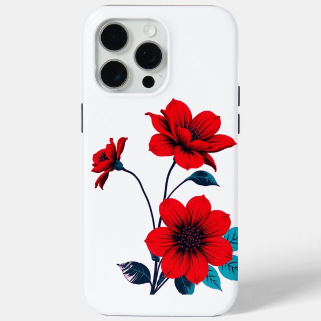 Fette rote Blütenpracht Flo Case-Mate iPhone Hülle (Rückseite)