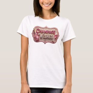 Fette rote CHAMPAGNER-WÜNSCHE Textgestaltung T-Shirt