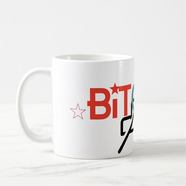 "Fette Rote Grüne Bitcoin Bullenmarkt Design" Kaffeetasse (Links)