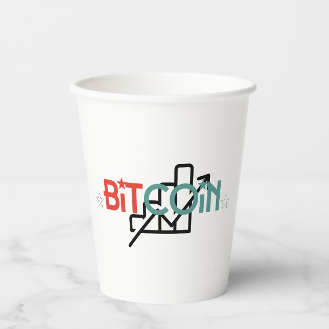 "Fette Rote Grüne Bitcoin Bullenmarkt Design" Pappbecher (Vorderseite)
