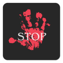 Fette rote Handabdruck "STOP" Warnsymbol – Activis