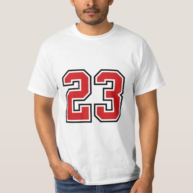 Fette rote Trikotnummer 23 T-Shirt (Vorderseite)