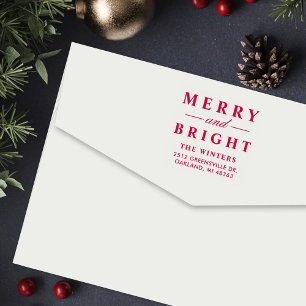 Fette Rücksendeadresse 'Merry and Bright' Permastempel