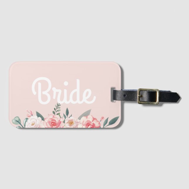 Fette Schrift einfache florale moderne einfache Br Gepäckanhänger (Vorderseite (Horizontal))