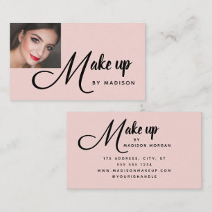 Fette Schrift Rosa Foto-Makeup-Visitenkarte Visitenkarte