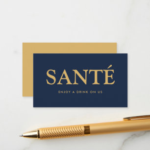 Fette Schrift "Santé" Französischer Freigetränkegu Begleitkarte