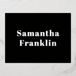 Fette Schriftart Name Schwarz Platzkarten Folien Feiertagspostkarte