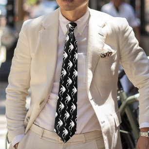 Fette Schwarz-Weiß-Stammes-Drache-Illustrationsges Krawatte