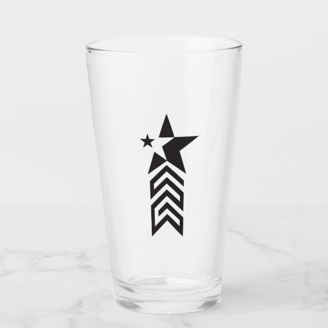 Fette schwarze geometrische Sterne Glas (Vorderseite)