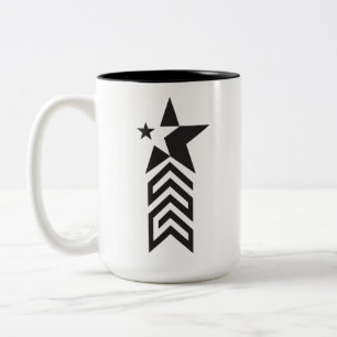 Fette schwarze geometrische Sterne Zweifarbige Tasse