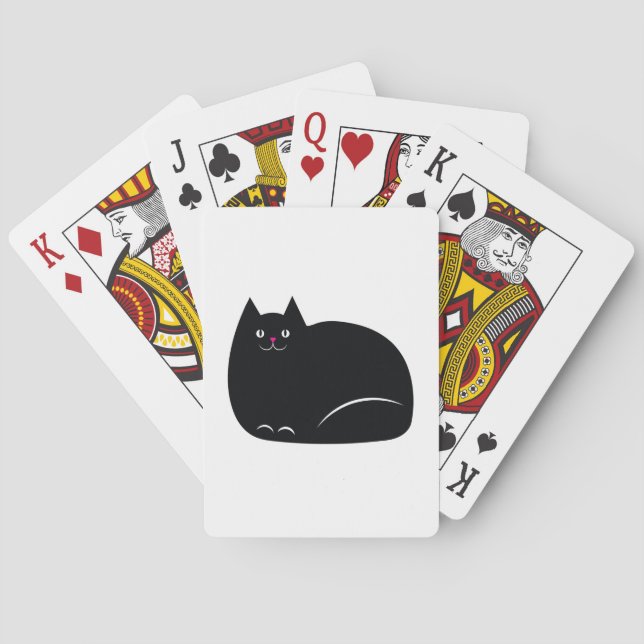 Fette schwarze Katze Spielkarten (Rückseite)