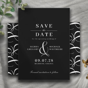 Fette schwarze moderne Vintage-Typografie moody Ho Save The Date