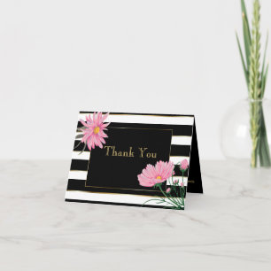 Fette schwarze Streifen rosa Gänseblümchen Danke