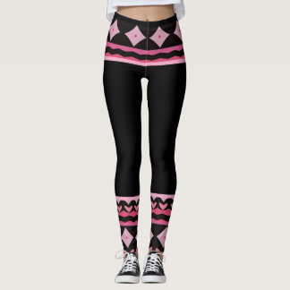 Fette schwarze und rosa Grafik-Leggings Leggings