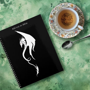 Fette schwarze weiße Stammes-Drache-Illustrationsg Planer