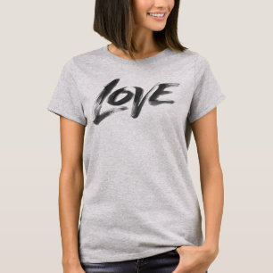 Fette schwarze Zen-Brush-Lettering-Schriftart LOVE T-Shirt