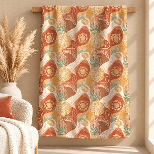 Fette Senf-Regenbogen-Blatt-Wurfdecke Kunst Fleecedecke