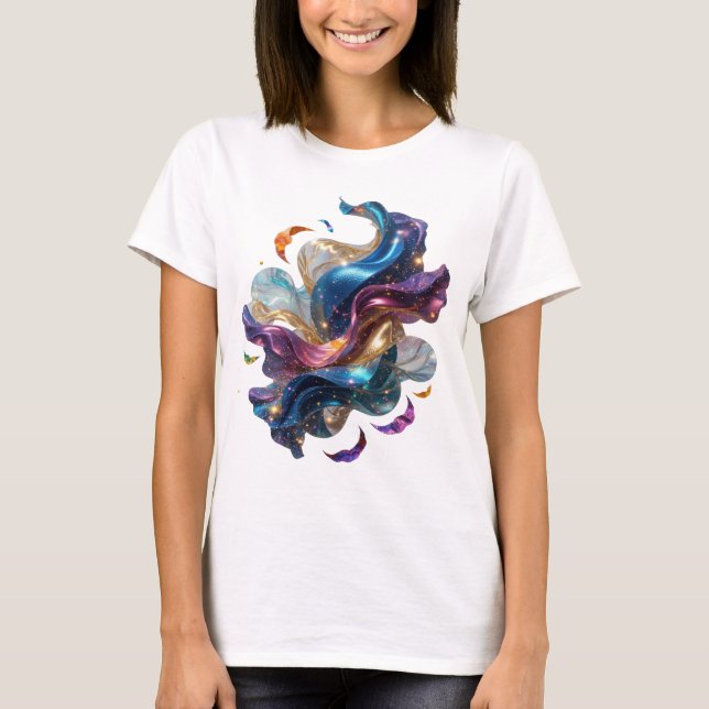 Fette Silber ABSTRACT ART Mode Druck v2 T-Shirt (Vorderseite)