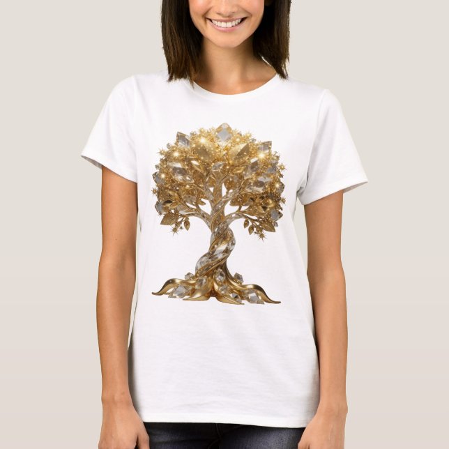 Fette Silberne GOLDENER LEBENSBAUM Shirt Design (Vorderseite)
