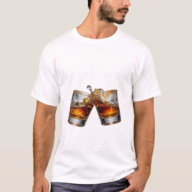 Fette Silver WHISKY SPLASH Grafik T-Shirt (Vorderseite)