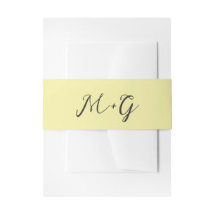 Fette Skript-Butter-Gelb-Elegante Hochzeit Einladungsbanderole