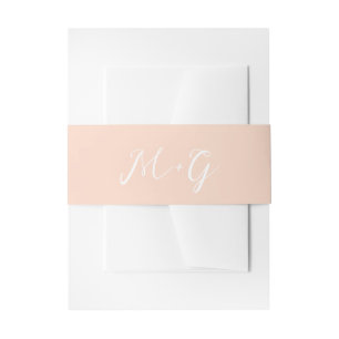 Fette Skript-Pfirsich-elegante Hochzeit Einladungsbanderole