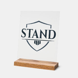 Fette „STAND“ Inspirierende christliche Acrylschild