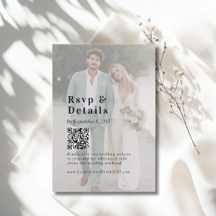 Fette Trending-Foto-Hochzeit QR-Code RSVP Foto Begleitkarte