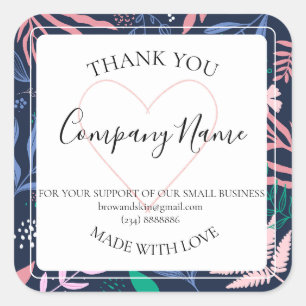 Fette tropische botanische Produktetikette Vibrant Quadratischer Aufkleber