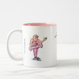 Fette Typ in rosa Tutus Ballett-Tasse Zweifarbige Tasse
