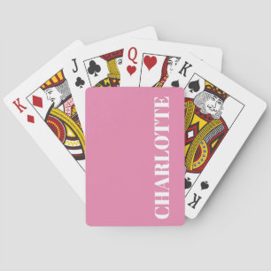 Fette Typografie Benutzerdefinierte Farbige Rosa N Spielkarten