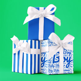 Fette Typografie Boy Script Baby Shoouse Geschenkpapier Set